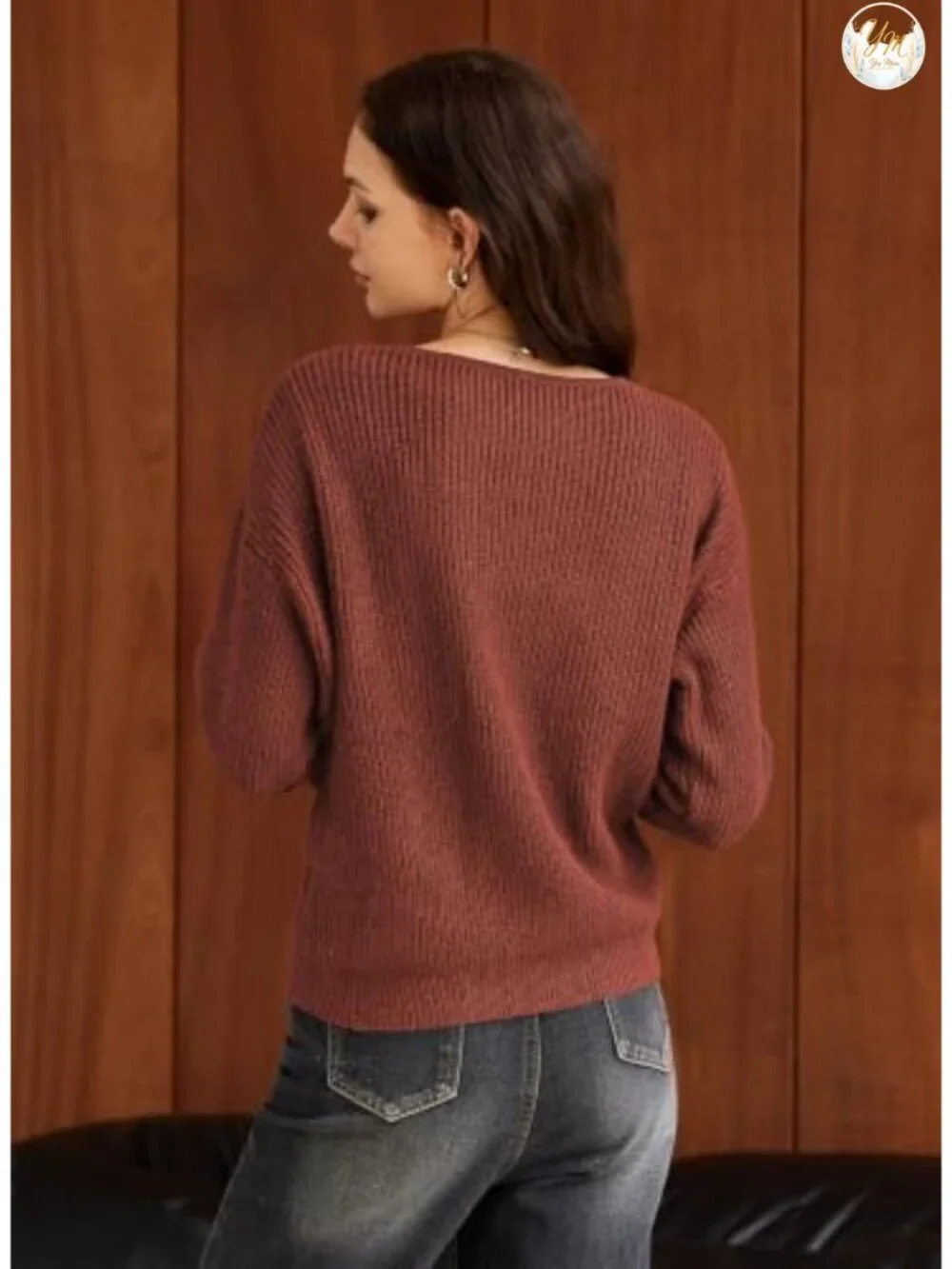 Women's Deep V Neck Twist Front Cropped Sweater - Soft Knit Pullover